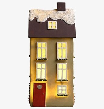Bild av dekorativ LED-prydnad i form av ett hus