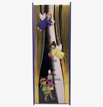 Bild av fantasifull julburk med änglar och presenter