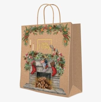 Bild av elegant julpresentpåse med traditionell design