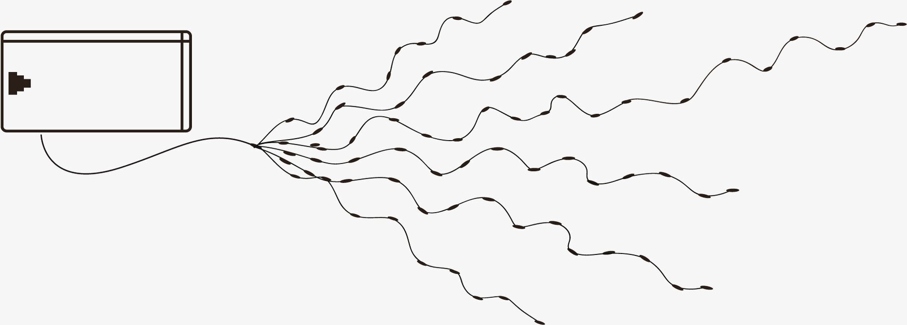 Trådslinga Dew Drop 46 från Star Trading med små LED-lampor