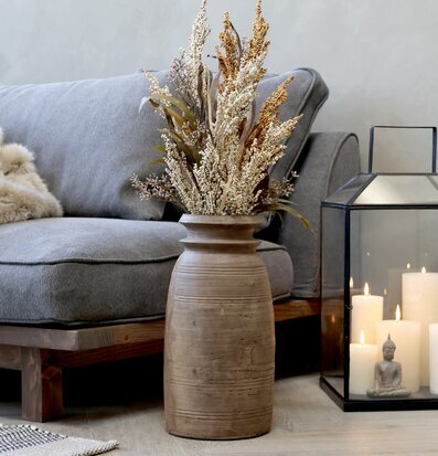 Bild av harmoniskt vardagsrum med rustik inredning