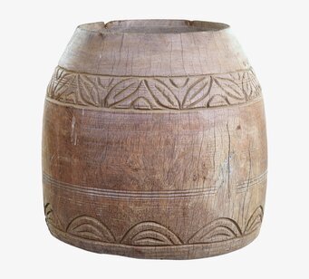 Foto av dekorativ vas med rustik och naturlig design