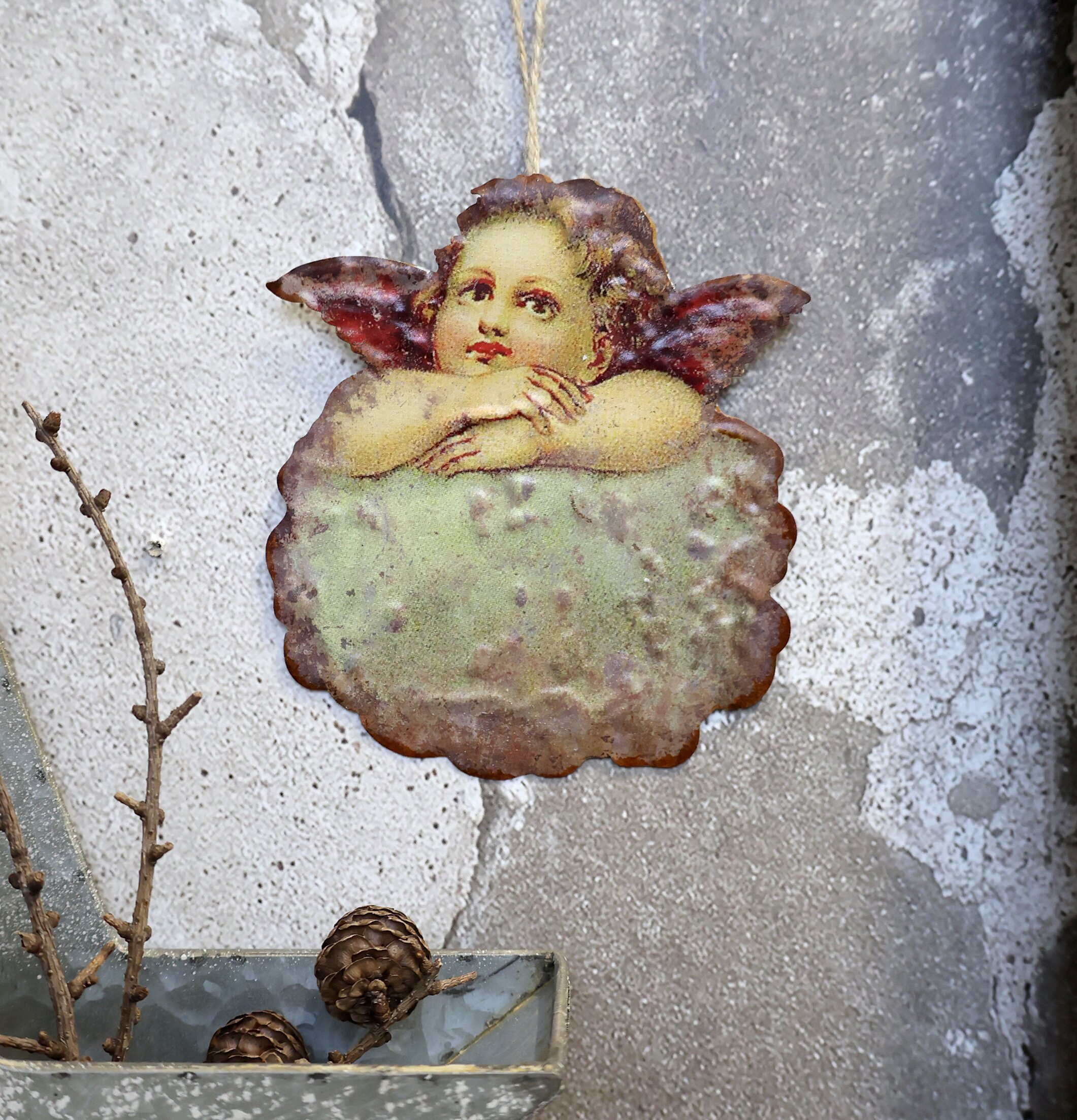 Plåtskylt Angel Vintage från Chic Antique med ängelmotiv