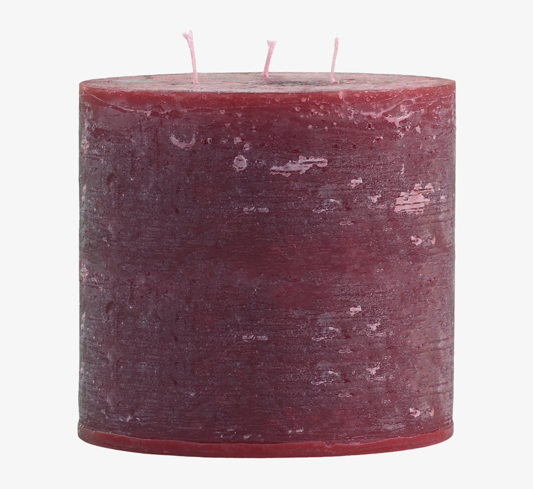 Blockljus Macon Mörkröd från Chic Antique med tre vekar