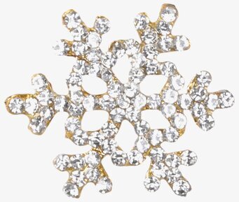 Bild av dekorationsnål i form av glittrande snöflinga