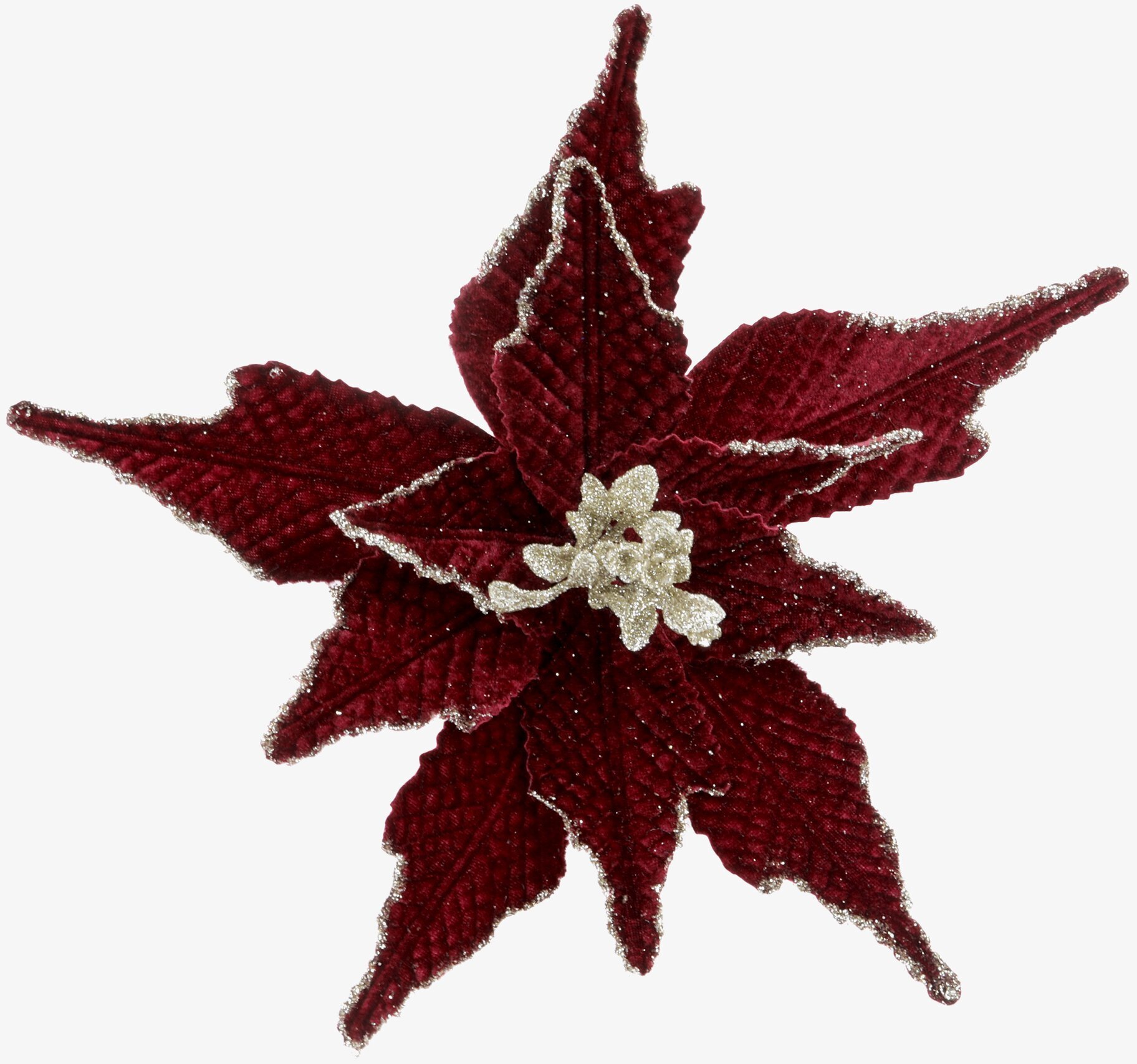 Julblomma Med Clip Mörkröd Ø25cm från Chic Antique, elegant