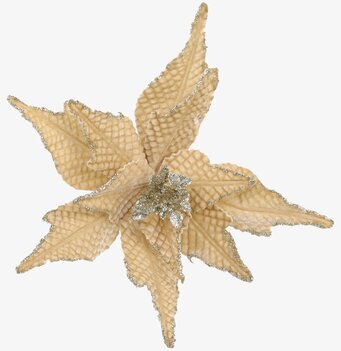 Bild av elegant bärnstensfärgad julblomma med glitter