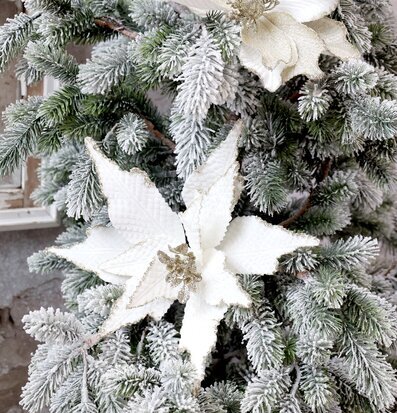 Bild av elegant juldekoration med vit blomma