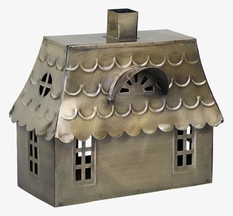 Bild av dekorativ ljuslykta i antik mässingsfinish