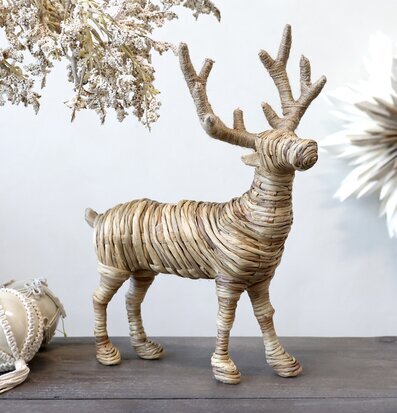 Bild av dekorativ ren i rotting med naturlig charm