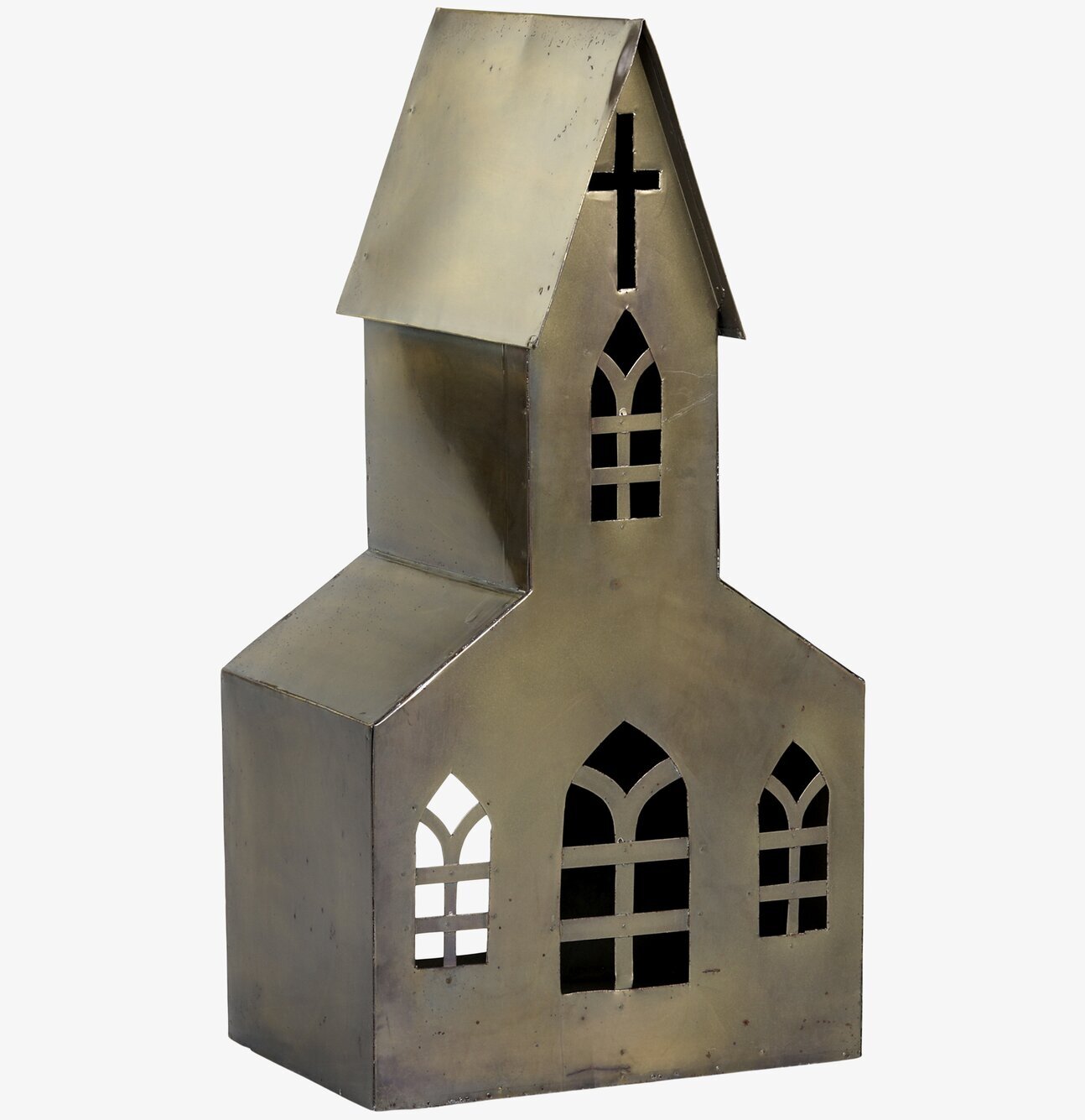 Bild av antik mässingsljuslykta med gotisk design