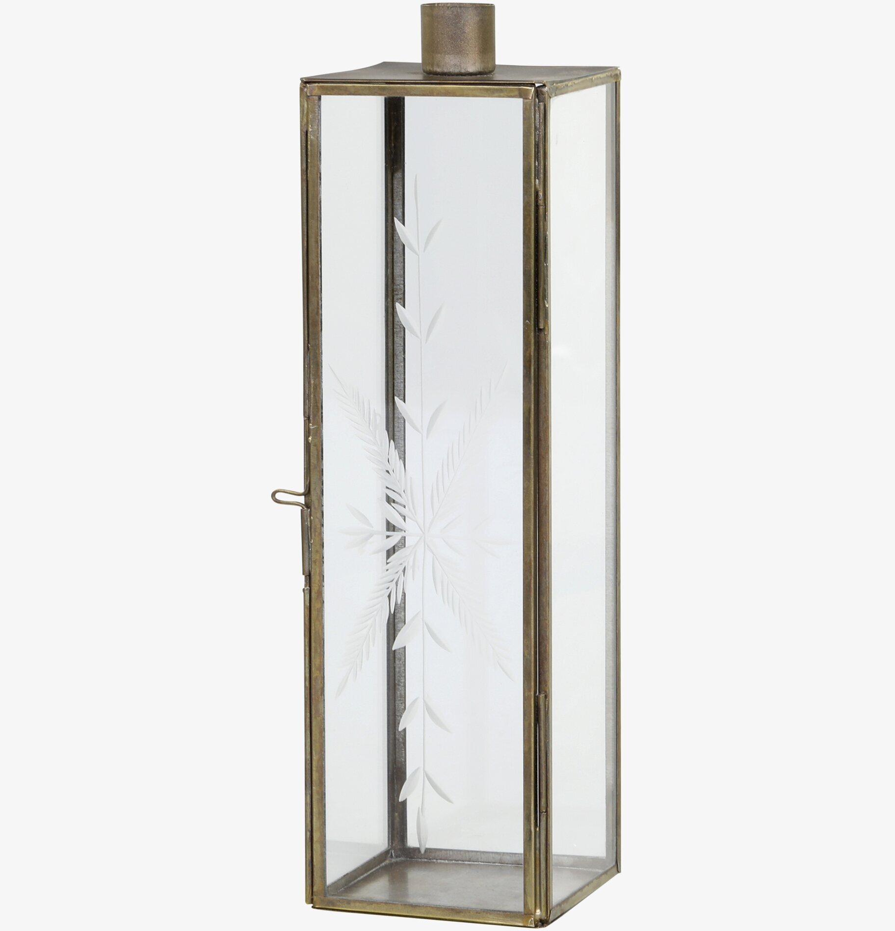 Ljusstake Antik Mässing från Chic Antique med glasdetaljer