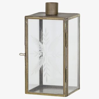 Bild av elegant antik mässingsljusstake med glasdetaljer