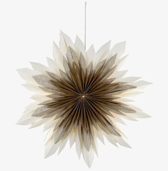 Bild av en elegant adventsstjärna i creme och beige