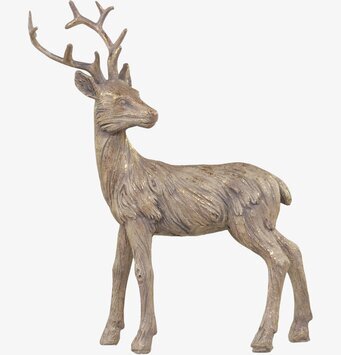 Bild av dekorativ hjortskulptur med gulddetaljer