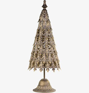 Bild av elegant antik mässingsjulgran i detalj