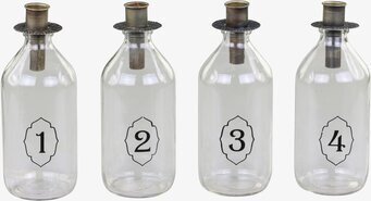 Foto av stilrena adventsljusstakar i glasflaskor