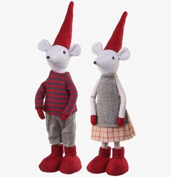 Bild av charmiga julmöss i traditionell julstil