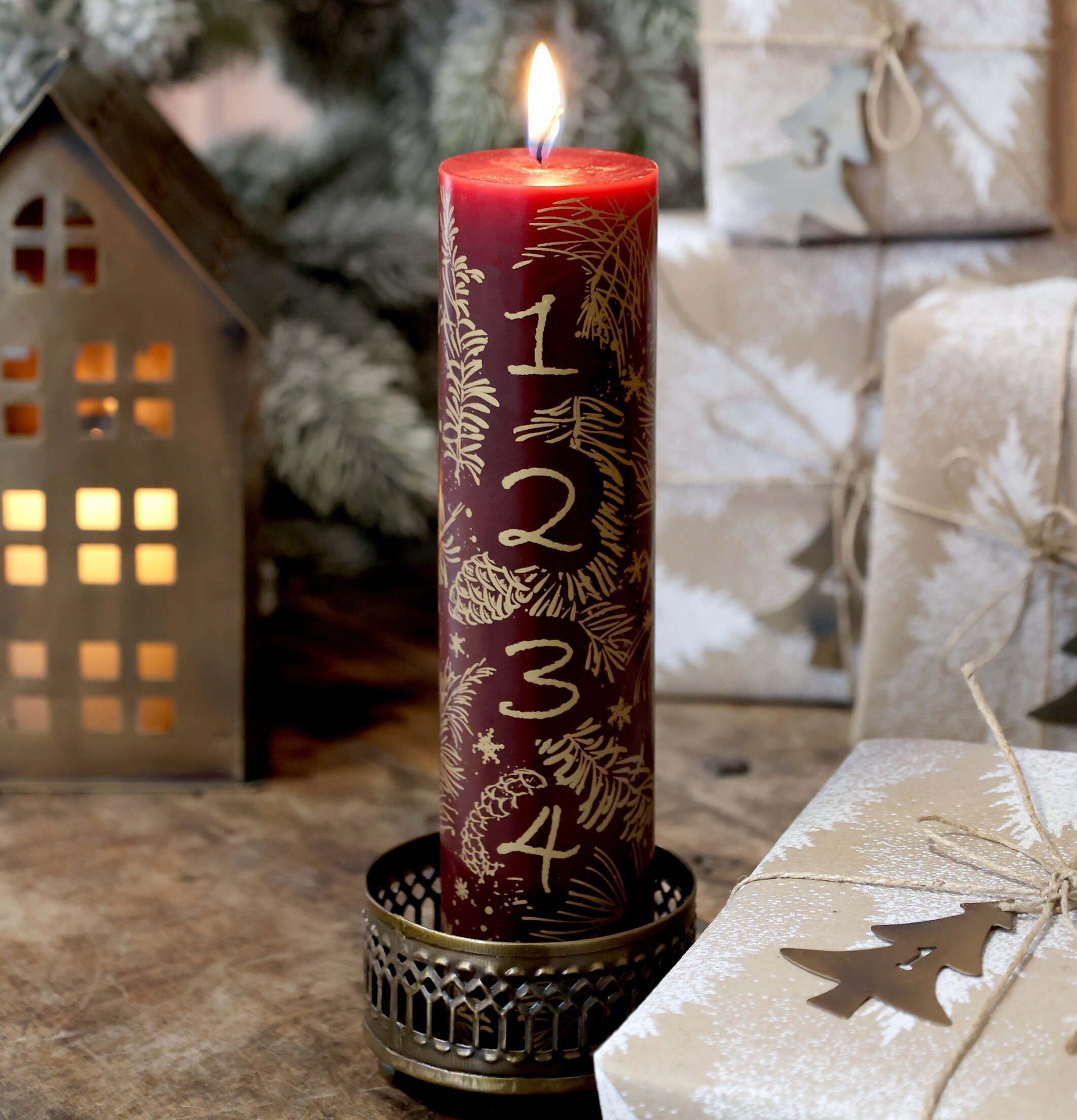 Kalenderljus Guldprint Antique Cherry från Chic Antique