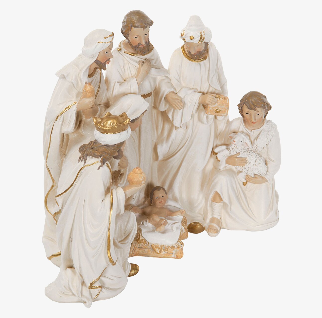 Julkrubba Vit Poly från A Lot Decoration, detaljerad scen