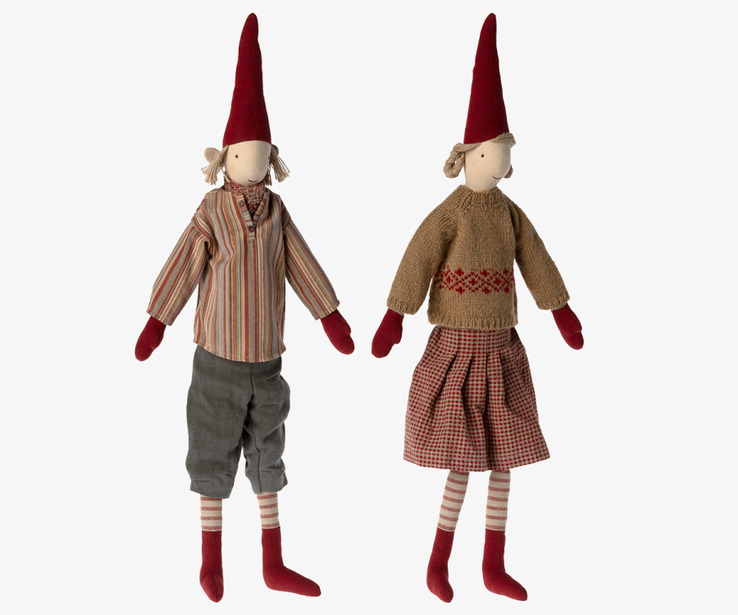Pixy size 4 - Maileg tomtedockor i klassiska julkläder