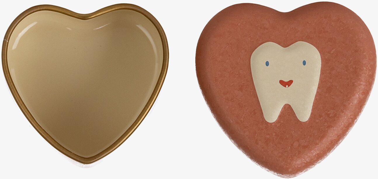 Plåtburk My Tooth Box Rose från Maileg i hjärtform