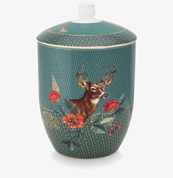 Bild av porslinsburk med naturinspirerad design