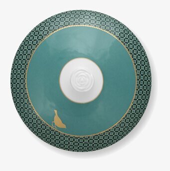 Bild av elegant porslinsburk med konstnärlig design