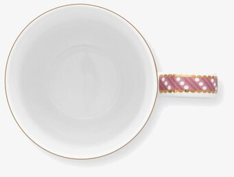 Bild av elegant mugg med gulddetaljer och mönster