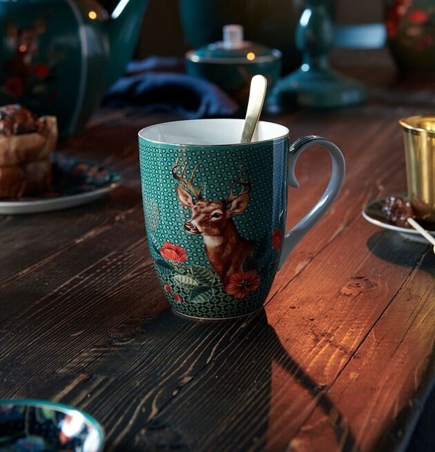 Mugg Winter Wonderland Deer Green Large - Pip Studio, PIP Studio
