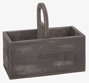 Bild av rustik grå trälåda för glöggförvaring