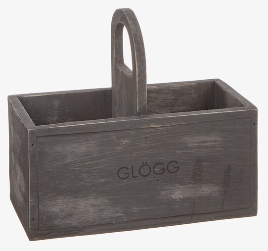 Trälåda Glögg Grå från Different Design med handtag