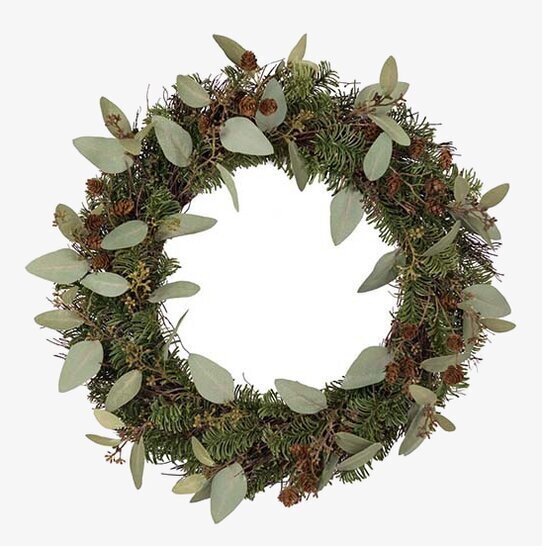 Foto av grön krans med naturlig och harmonisk design