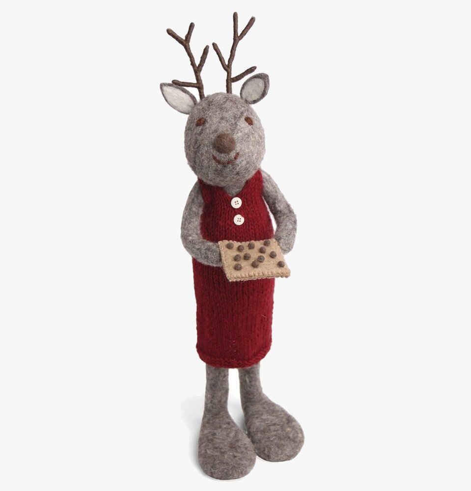 Gry & Sif - Hjort Grå Julbak 60cm från Gry & Sif i filt
