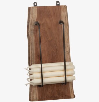 Bild av stilrent väggljusställ i trä och råmetall