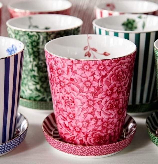 Royal Flower Mugg & Fat Rosa - PiP Studio, färgglad design