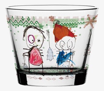 Bild av en detaljrik och lekfull glasskål för julen