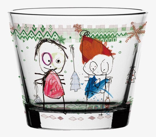 Bild av en detaljrik och lekfull glasskål för julen