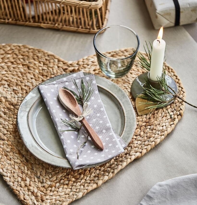 Bordstablett Jute från IB Laursen med rustik dukning