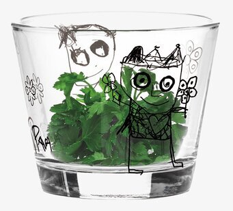 Bild av liten skål med konstnärliga illustrationer