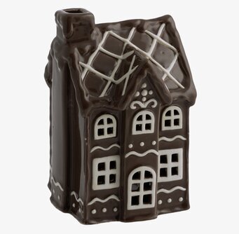 Bild av charmig pepparkakshusljuslykta för julstämning