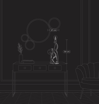 Bild av stilfull och modern inredning med lampa