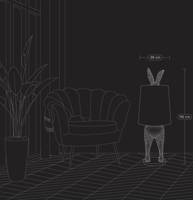 Bild av stilrent vardagsrum med unik golvlampa