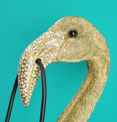 Bild av dekorativ flamingo vägglampa med kristaller