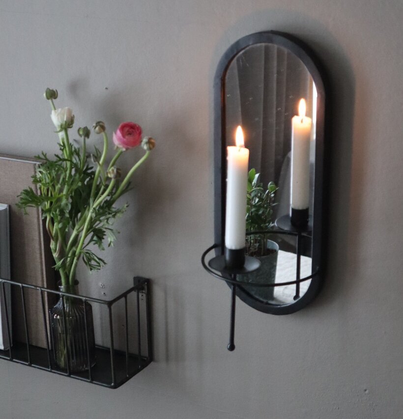 Spegel Meja Med Ljus Antiksvart från I AM Interior