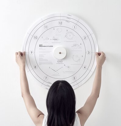 Bild av minimalistisk väggklocka monterad med omsorg