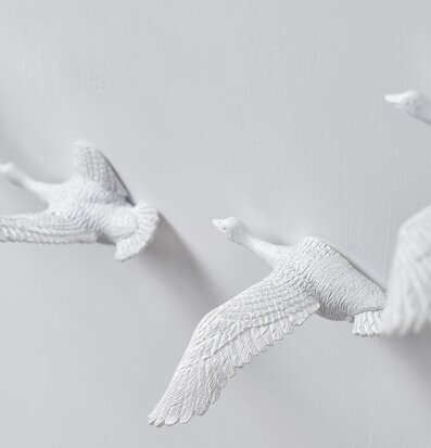 Bild av elegant vägginstallation med fågelmotiv