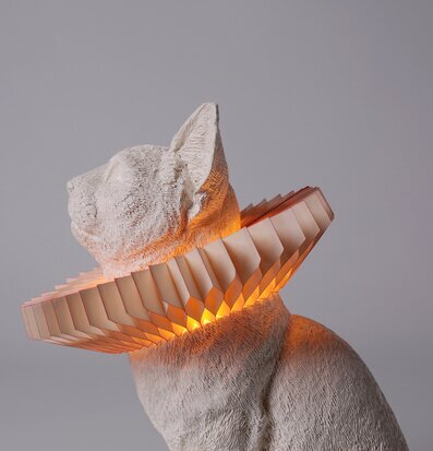 Bild av en unik och konstnärlig bordslampa med kattdesign