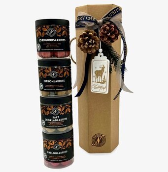 Bild av smakfullt designad lakritsförpackning till jul