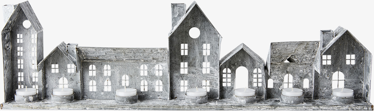 Ljuslykta Fenix Grå Large från Affari, rustik metall